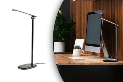 Lampe de bureau LED multifonctionnelle, station de rechargement sans fil incluse — 6