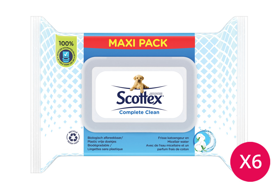 Vochtige toiletdoekjes van Scottex voor een hygiënisch schoon gevoel