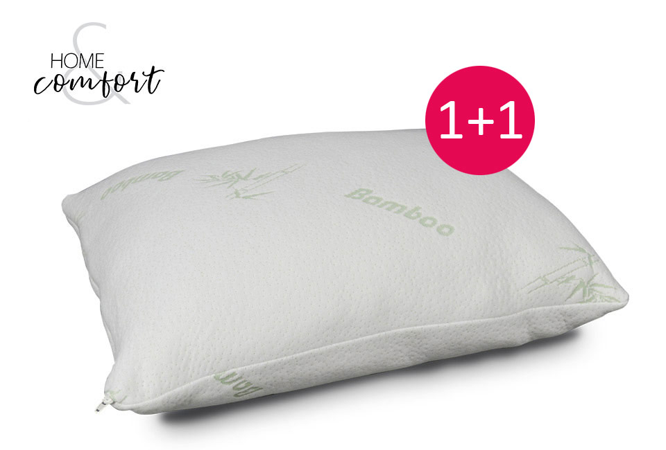 Oreiller à mémoire de forme et sa housse en bambou 1 + 1 GRATUIT
