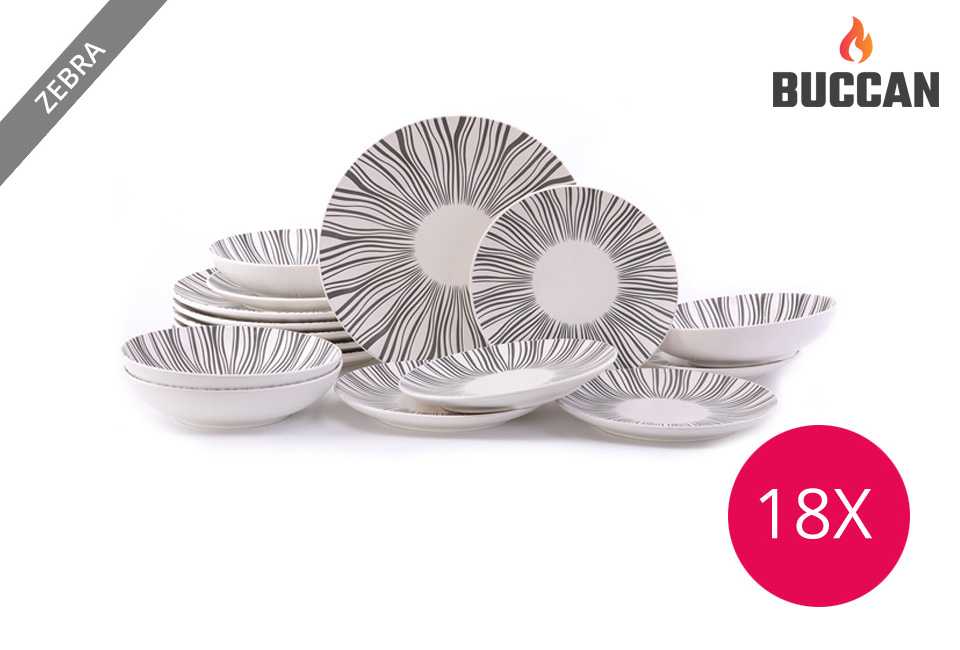 Trendy 18-delige bordenset van Buccan