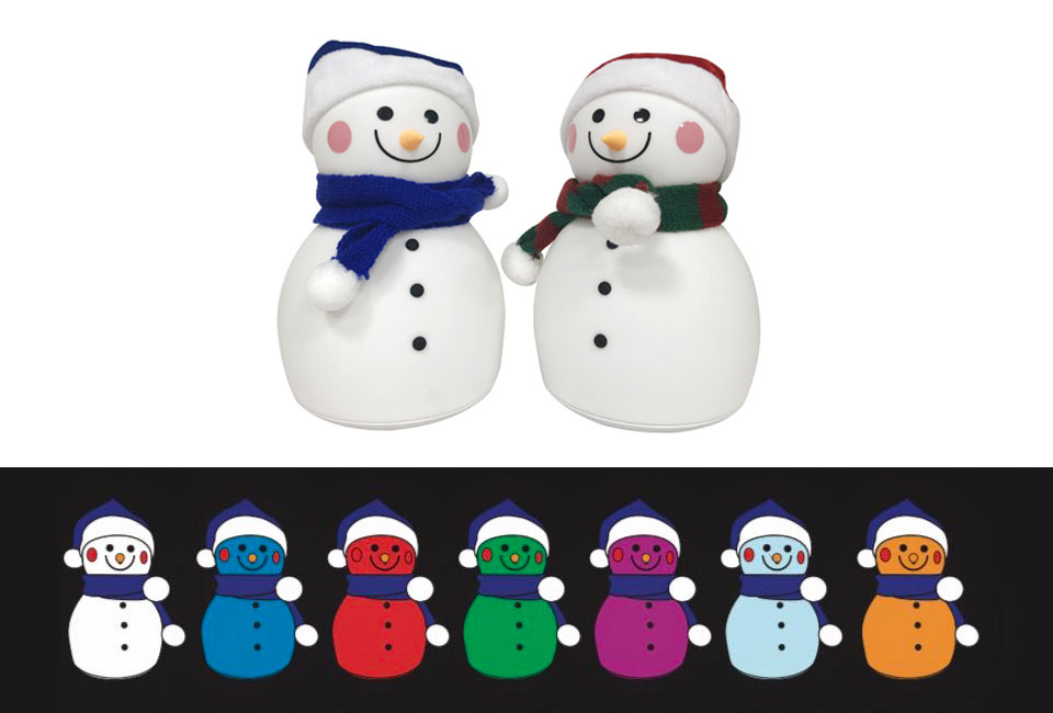 Bonhomme de neige LED, couleurs RVB et blanc chaud
