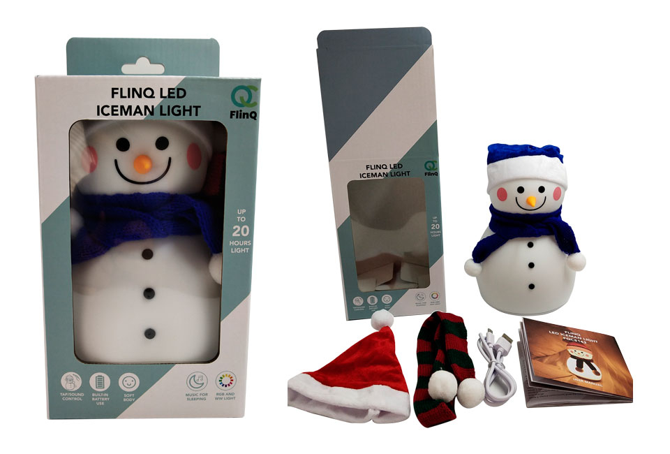 Bonhomme de neige LED, couleurs RVB et blanc chaud