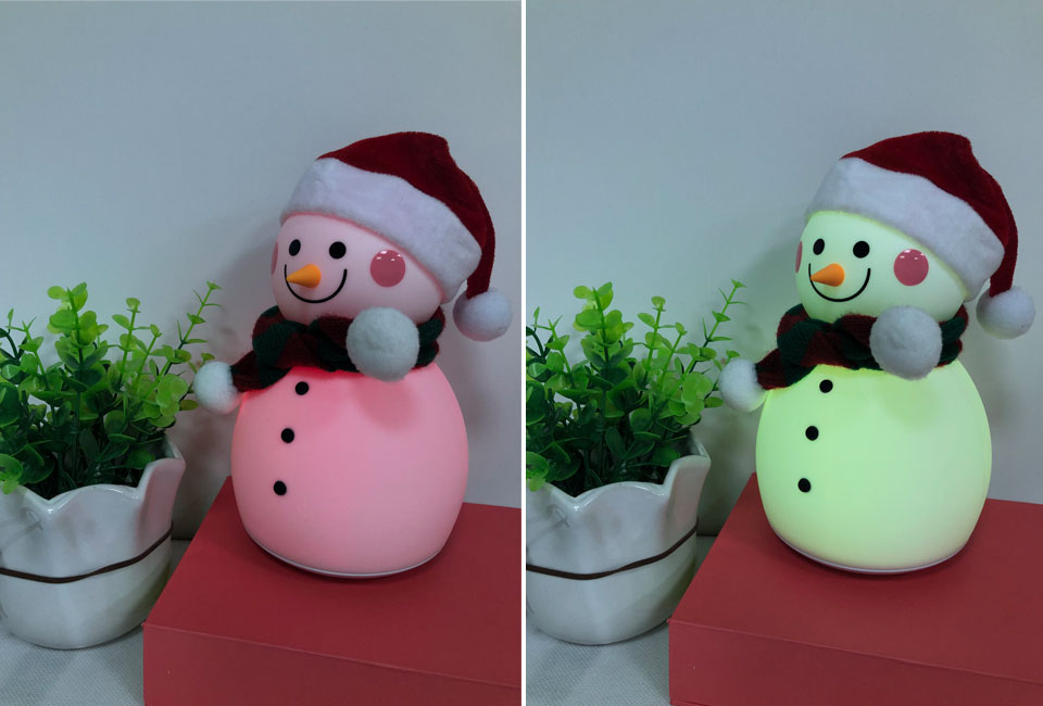 Bonhomme de neige LED, couleurs RVB et blanc chaud