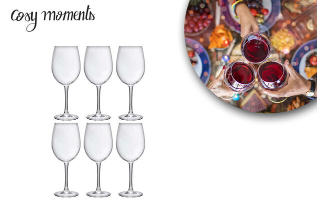 Set van 6 champagne-, wijn- of waterglazen