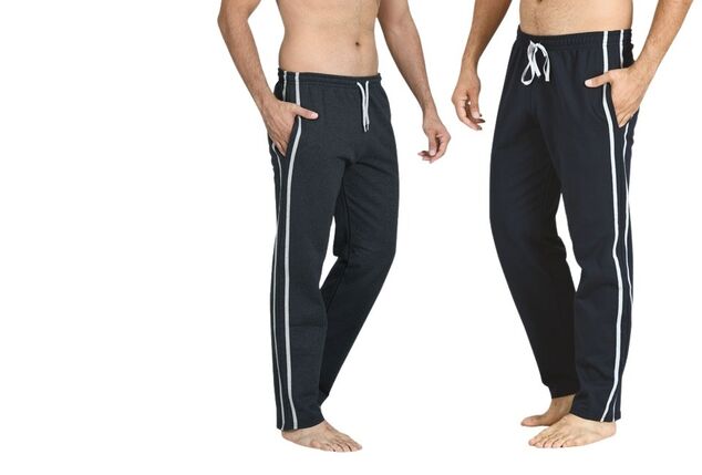 Pantalon de jogging en coton coupe confort pour homme Bleu marine