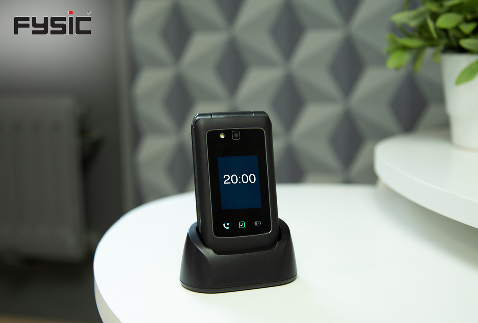 Eenvoudige mobiele klaptelefoon met SOS-noodknop van Fysic