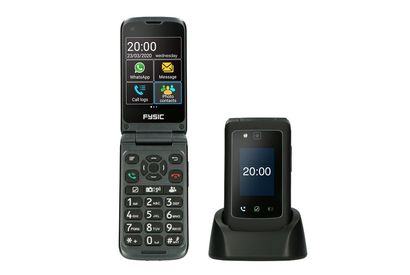 Eenvoudige mobiele klaptelefoon met SOS-noodknop van Fysic — 8