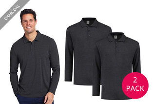 Set van 2 Pierre Calvini polo's met lange mouwen — 2