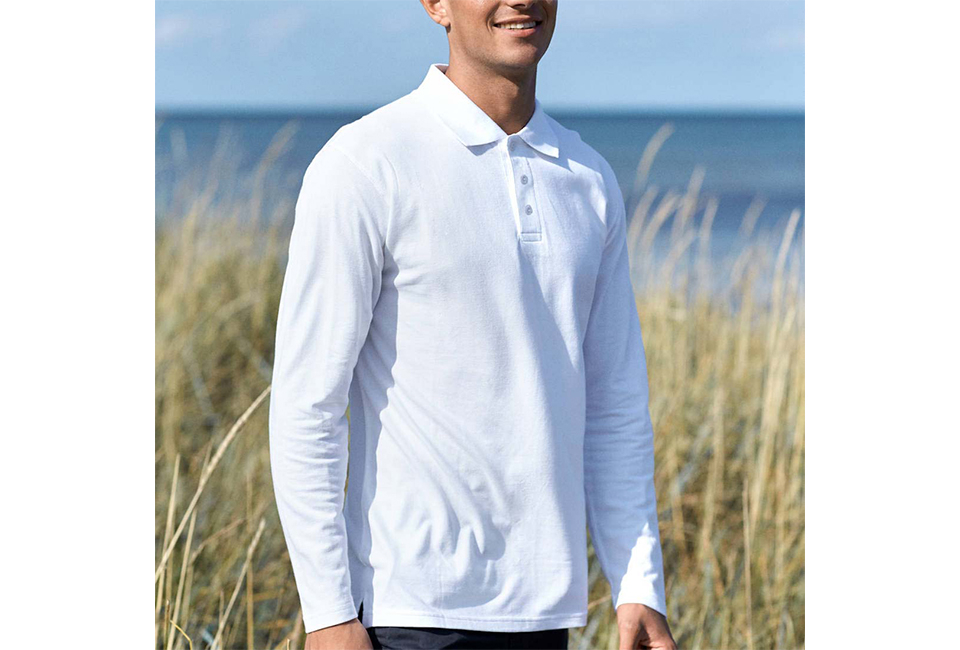 Set van 2 Pierre Calvini polo's met lange mouwen
