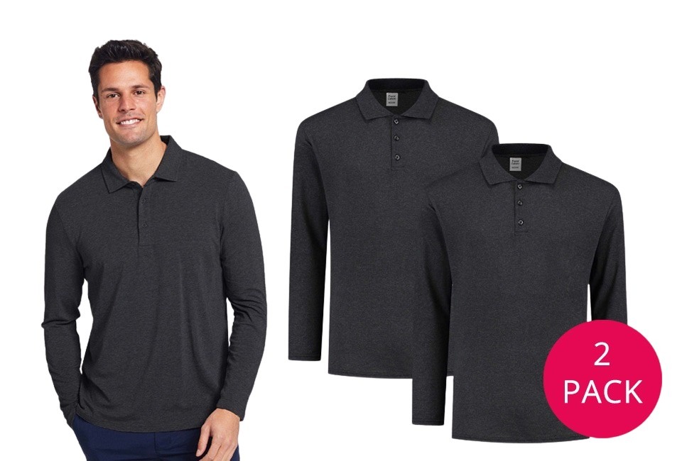 Set van 2 Pierre Calvini polo's met lange mouwen