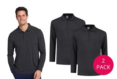 Set van 2 Pierre Calvini polo's met lange mouwen