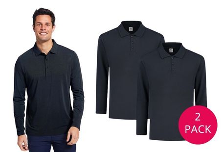 Set van 2 Pierre Calvini polo's met lange mouwen