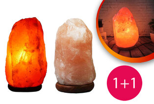 Zoutlamp met gezellig warm licht 1+1 Gratis