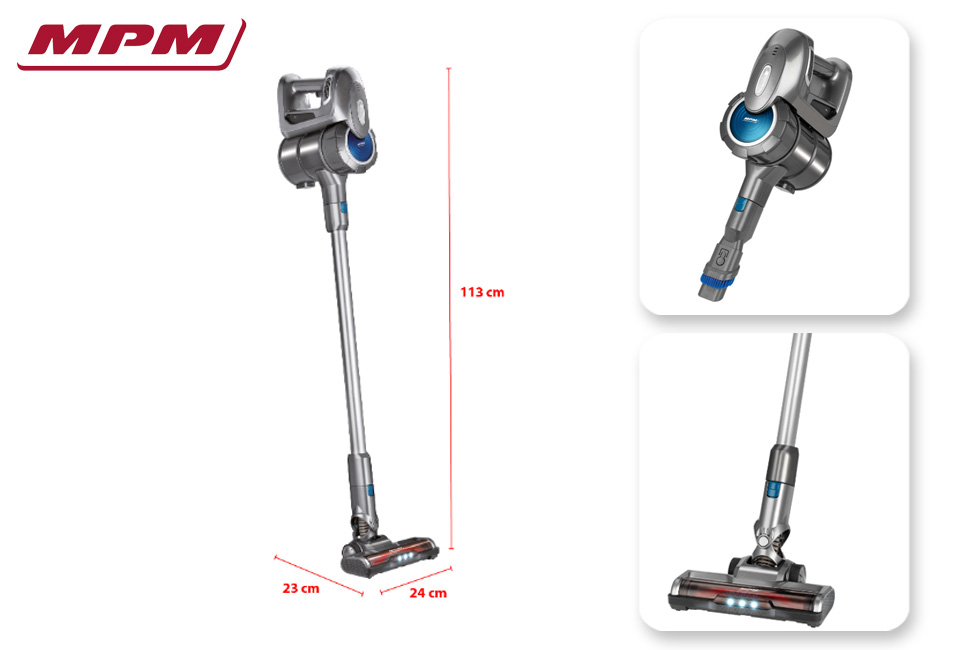 Compacte cycloonsteelstofzuiger met accessoires