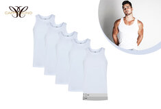 Set van 5 extra lange Cappuccino onder-T-shirts voor heren