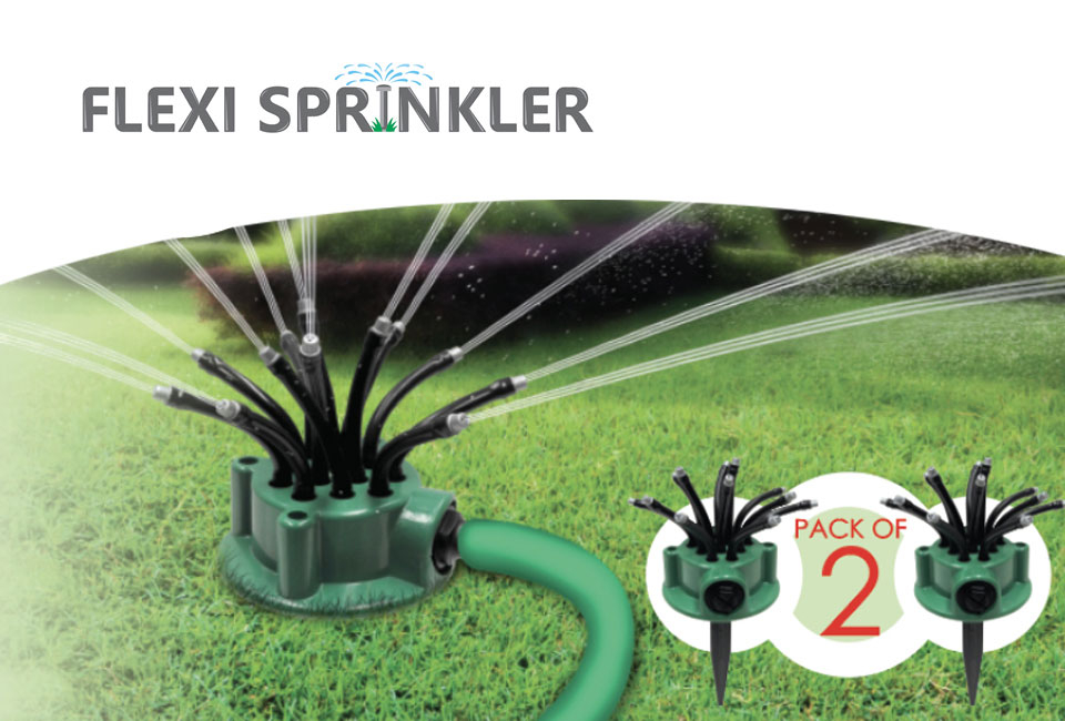 Set con 2 irrigatori da giardino flessibili