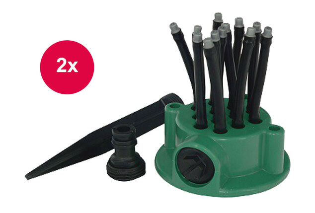 Set con 2 irrigatori da giardino flessibili