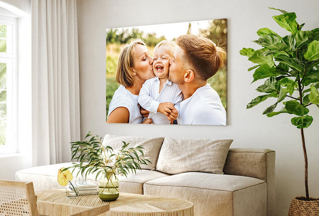 Bon pour un tirage photo sur une toile ou un cercle mural sur le site Fotoproducten.nl