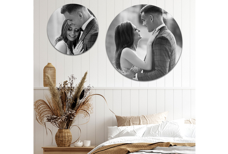 Bon pour un tirage photo sur une toile ou un cercle mural sur le site Fotoproducten.nl