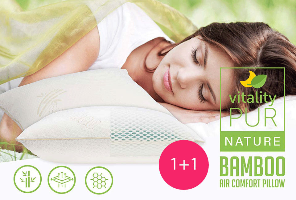 Traagschuim hoofdkussen met bamboehoes 1 + 1 GRATIS — 3