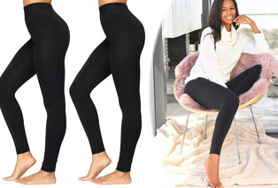 2 dikke zwarte naadloze leggings — 2