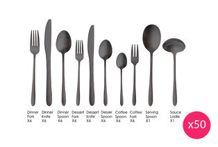 Set de couverts de 24, 39 ou 50 pièces en 3 couleurs — 9