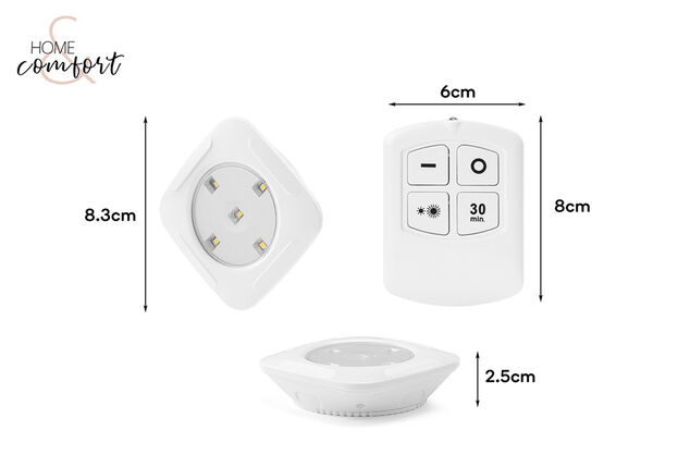 Kit de 3 Spots Ampoules LED sans Fil avec Télécommande