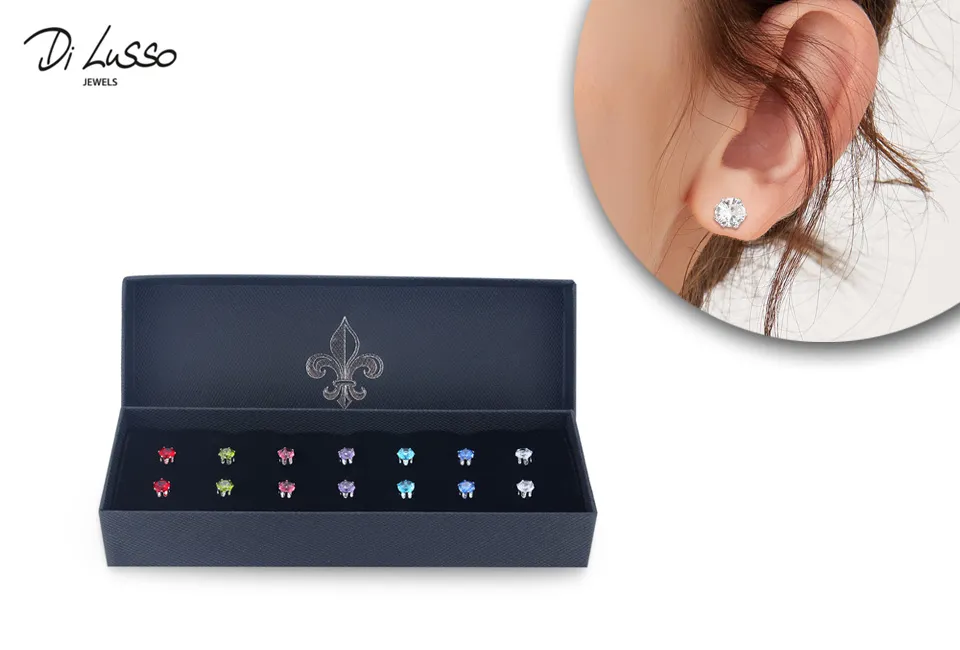 Coffret de 7 paires de boucles d&acute;oreilles