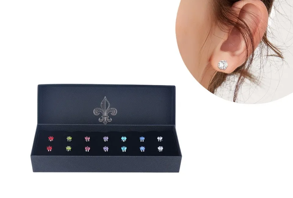 Coffret de 7 paires de boucles d&acute;oreilles