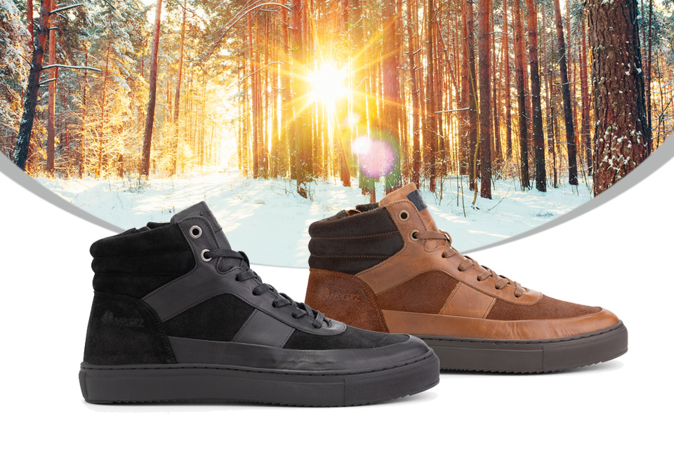 Baskets en cuir avec doublure en laine pour hommes et femmes