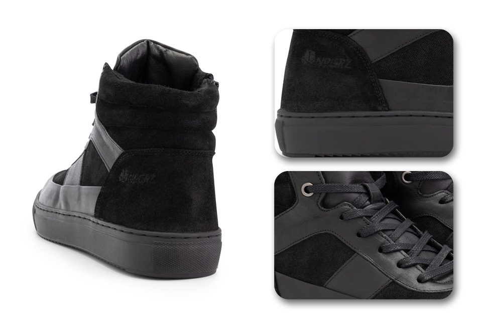 Baskets en cuir avec doublure en laine pour hommes et femmes