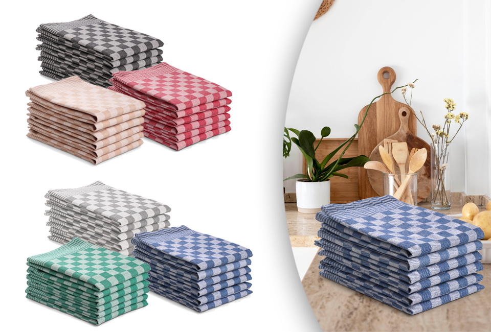 Lot De 6 Torchons Cuisine Réutilisables Mnsruu - Motif Lapin Et Sapin De Noël