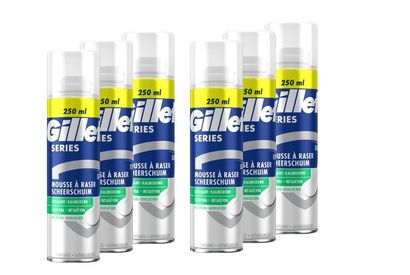6 bouteilles de mousse à raser Gillette pour peau sensible 250 ml — 3