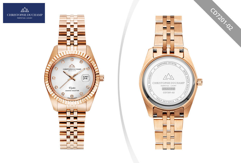 Elegante orologio da donna dal design classico di Christophe Duchamp