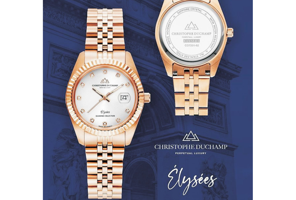 Elegante orologio da donna dal design classico di Christophe Duchamp