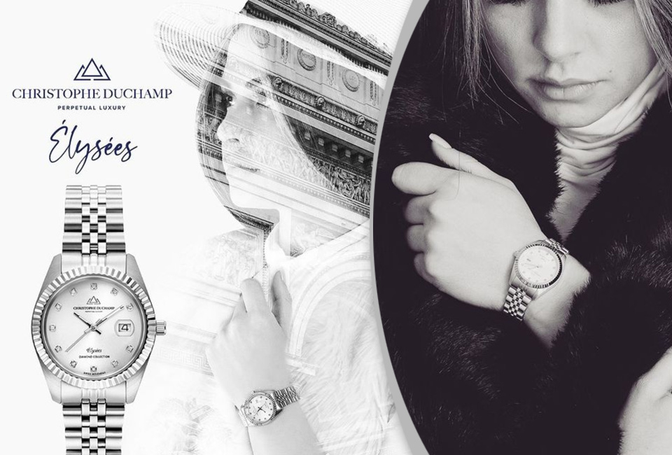Elegante orologio da donna dal design classico di Christophe Duchamp