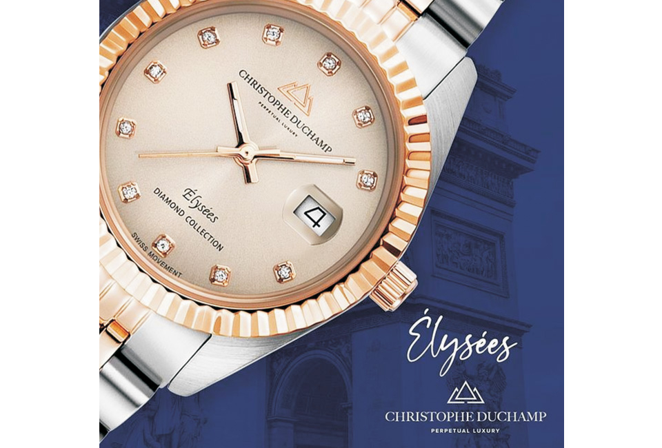 Elegante orologio da donna dal design classico di Christophe Duchamp