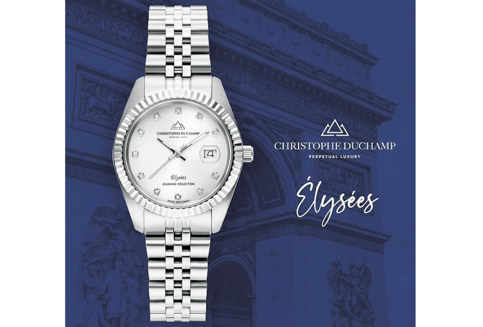 Elegante orologio da donna dal design classico di Christophe Duchamp