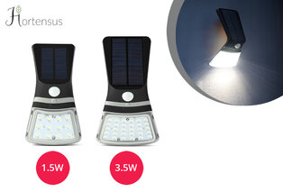 Solar-powered LED wall lamp with motion detector