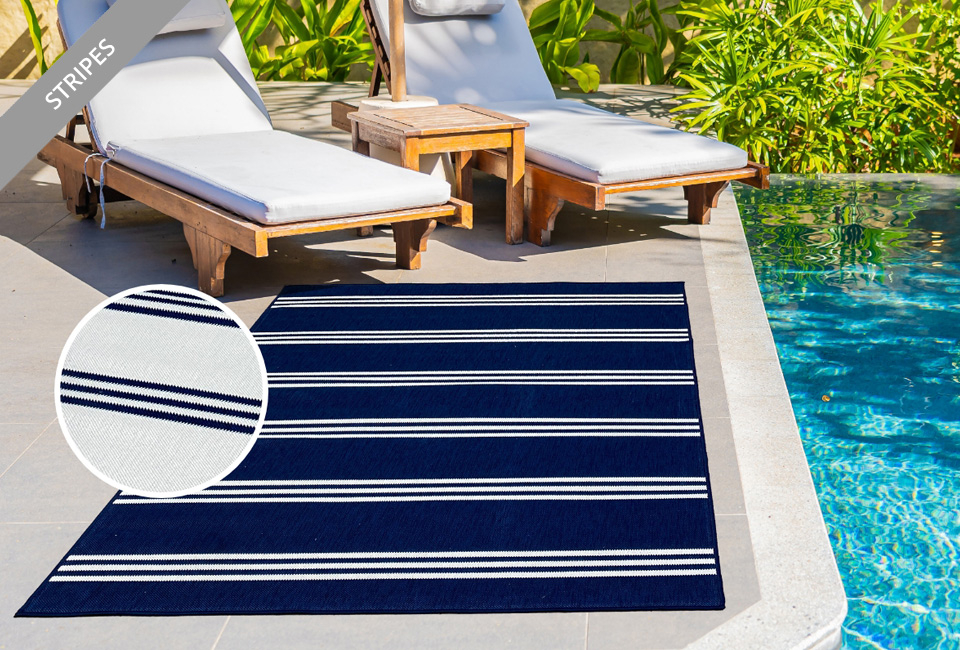 Tapis avec un design réversible pour l'intérieur et l'extérieur