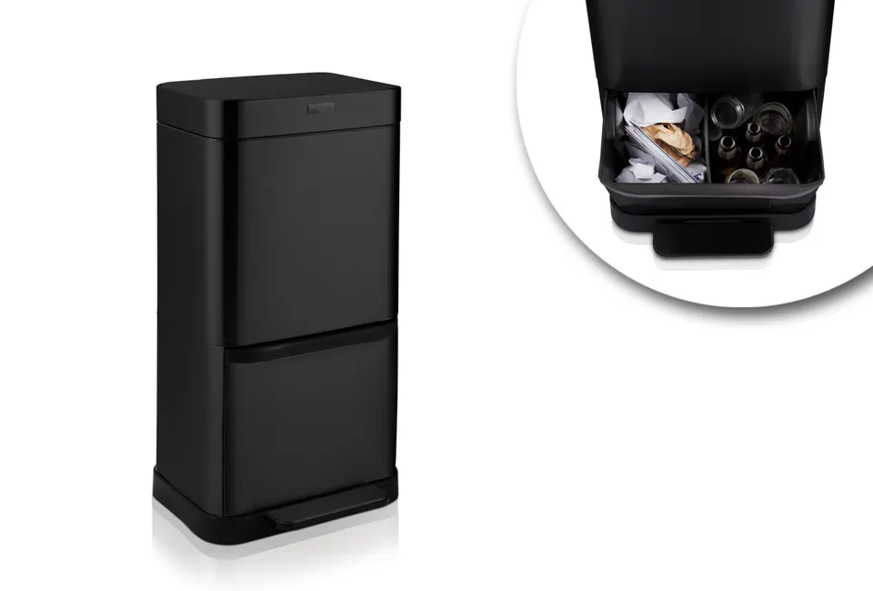 Waste garbage can 70 liters with sorting compartments