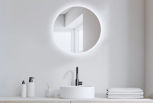 Elegant rund LED-spegel