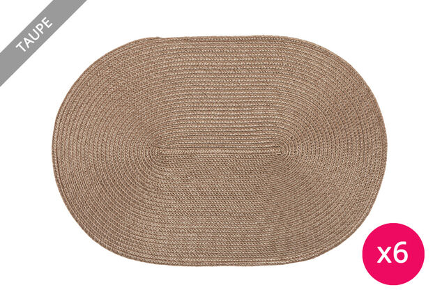 Ensemble de 6 sets de table tressés disponibles en plusieurs coloris