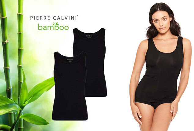 Camisole pour femme noire en bambou. Idéale aussi pour la