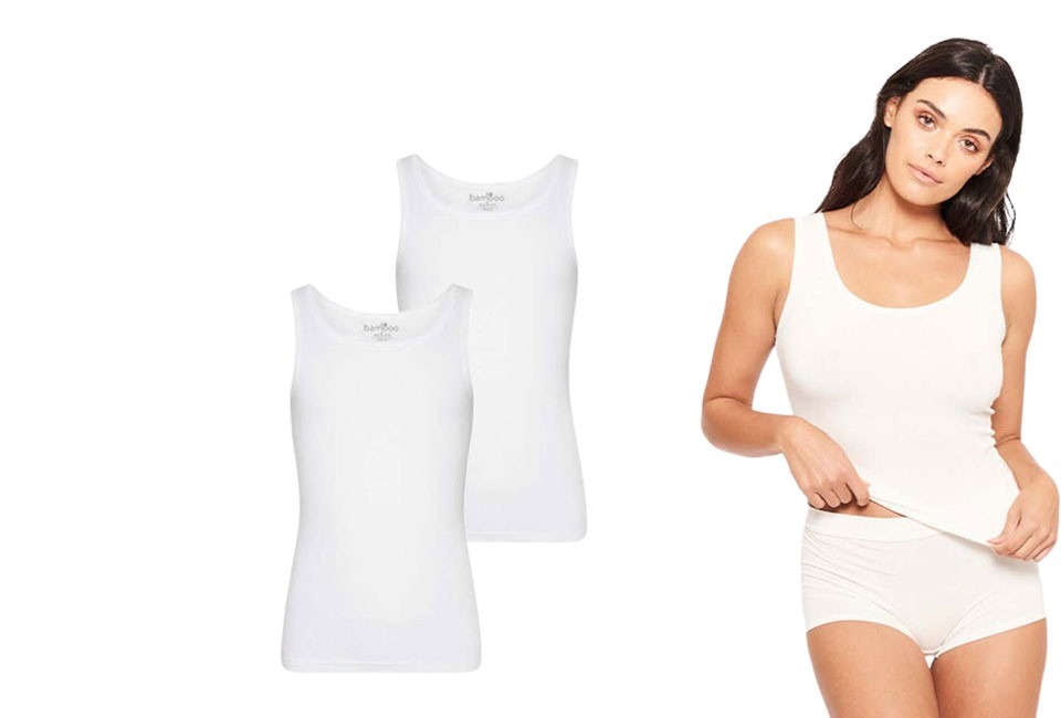 2-pack Pierre Calvini onderhemden met bamboevezels voor heren en dames