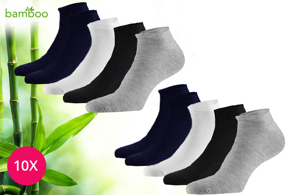 10 paires de socquettes en bambou pour hommes et femmes