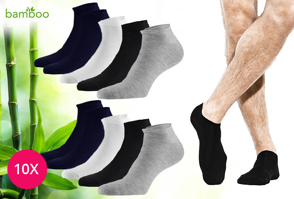 10 paires de socquettes en bambou pour hommes et femmes