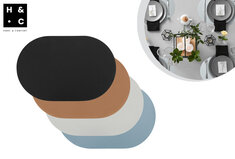 Set van 6 fake leather placemats