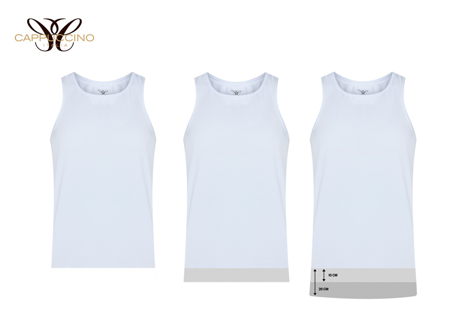 Lote de 5 camisetas interiores extra largas Capuccino para hombre
