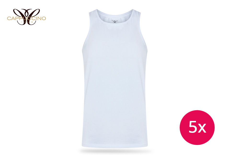 Lote de 5 camisetas interiores extra largas Capuccino para hombre